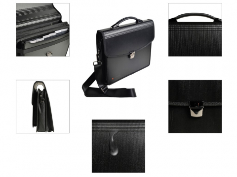 Servieta cu 7 compartimente si pentru laptop 15" Exactive Exatravel Exacompta 55734E, negru [3]