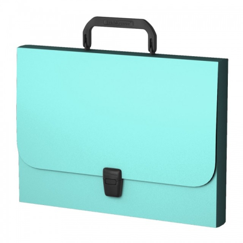 Serviete - Servieta plastic A4 cu maner inmagazinare 3,5 cm culoare VERDE MENTOL