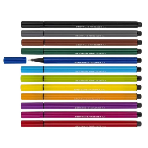 Pixuri cu mina si mine - Set 12 fineliner varf 0,7mm diferite culori