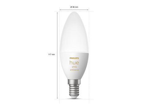 SET 2 becuri smart LED Philips , soclu E14 , putere 4W , forma lumanare , lumina alb calda , alb rece , alimentare 220 - 240 V , Cod Produs: 8719514356733 [2]