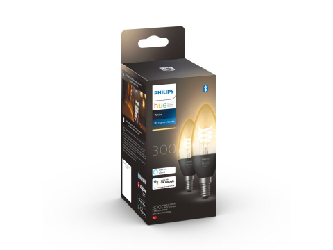 SET 2 becuri smart LED Philips , soclu GU10 , putere 4.5W , forma lumanare , lumina alb calda , alimentare 220 - 240 V , Cod Produs: 8719514302211 [1]