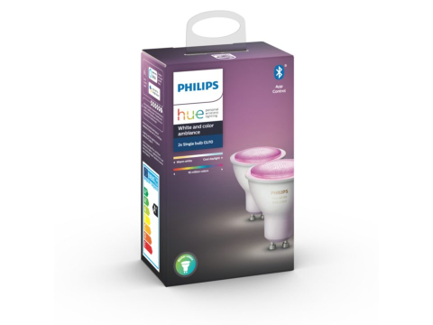 SET 2 SPOTURI incastrate smart LED Philips ,  soclu GU10 ,  putere 5.7W ,  forma spot ,  lumina multicolora ,  alimentare 220 - 240 V ,  Cod Produs: 8718699629250 [3]
