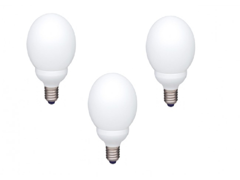 Electronice - SET 3 becuri fluorescent Panasonic , soclu E27 , putere 13W , forma sferic , lumina alb rece , alimentare 220 - 240 V , Cod Produs: EFG13E672V-3