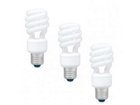 Electronice - SET 3 becuri fluorescent Panasonic, soclu E27, putere 14W, forma spirala, lumina alb calda, alimentare 220 - 240 V, Cod Produs: EFD14E27HD3E-3