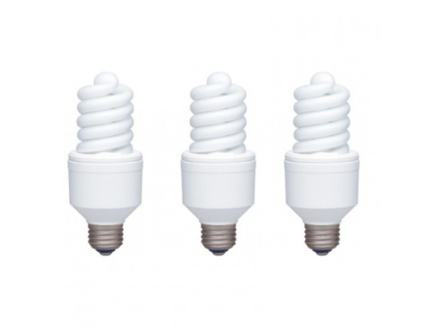 Electronice - SET 3 becuri fluorescent Panasonic , soclu E27 , putere 18W , forma spirala , lumina alb calda , alimentare 220 - 240 V , Cod Produs: EFD18E27HD-3