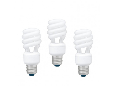 Electronice - SET 3 becuri fluorescent Panasonic , soclu E27 , putere 22W , forma spirala , lumina alb calda , alimentare 220 - 240 V , Cod Produs: EFD22E27HD3E-3
