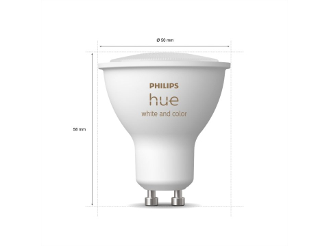 SET 3 becuri smart LED Philips , soclu GU10 , putere 4.3W , forma spot , lumina multicolora , alimentare 220 - 240 V , Cod Produs: 8719514342767 [1]