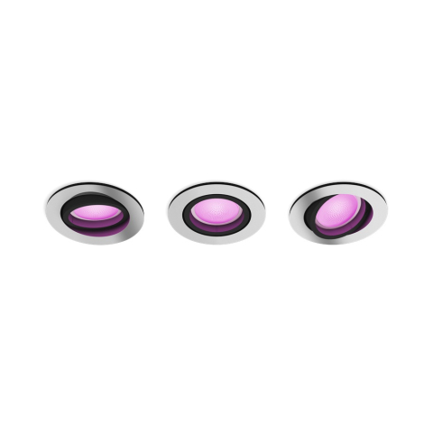 SET 3 SPOTURI incastrate smart LED Philips ,  soclu GU10 ,  putere 5.7W ,  forma spot ,  lumina multicolora ,  alimentare 220 - 240 V ,  Cod Produs: 8719514342866 [0]