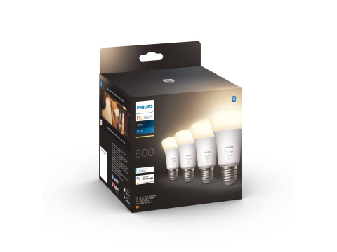SET 4 becuri smart LED Philips , soclu E27 , putere 9W , forma clasic , lumina alb calda , alimentare 220 - 240 V , Cod Produs: 8719514319141 [2]