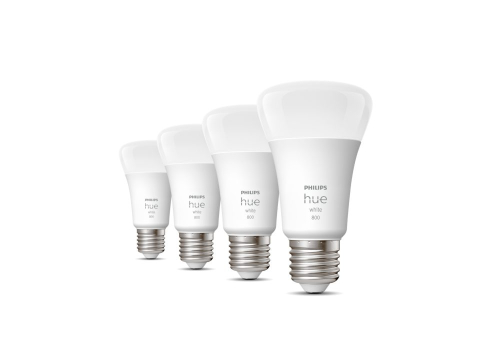 SET 4 becuri smart LED Philips , soclu E27 , putere 9W , forma clasic , lumina alb calda , alimentare 220 - 240 V , Cod Produs: 8719514319141 [1]