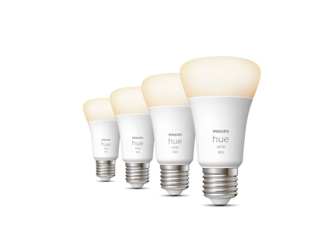 SET 4 becuri smart LED Philips , soclu E27 , putere 9W , forma clasic , lumina alb calda , alimentare 220 - 240 V , Cod Produs: 8719514319141 [0]
