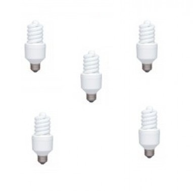 Electronice - SET 5 becuri fluorescent Panasonic, soclu E27, putere 18W, forma spirala, lumina alb calda, alimentare 220 - 240 V, Cod Produs: EFD18E27HD-5