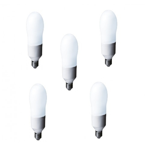 Electronice - SET 5 becuri fluorescent Panasonic, soclu E27, putere 24W, forma spirala, lumina alb calda, alimentare 220 - 240 V, Cod Produs: EFD24E282V-5