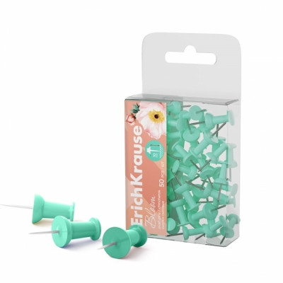 Ace, capse, agrafe, clipsuri, pioneze - Set 50 de pioneze panou pluta culoare pastel mint
