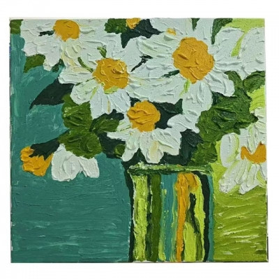Panze de pictura - Set de pictură pe numere cu nisip de cuarț dimensiune 30x30cm model MUSETEL