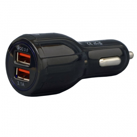 Electronice - Alimentator auto Spacer 2 x USB (1 x USB QC3.0 & 1 USB max. 3.1A)