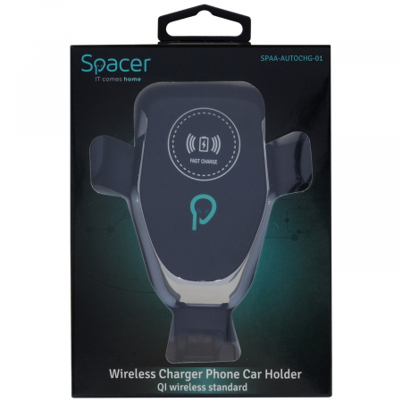 Suport auto si incarcator wireless Spacer pentru SmartPhone 2 in 1 [3]