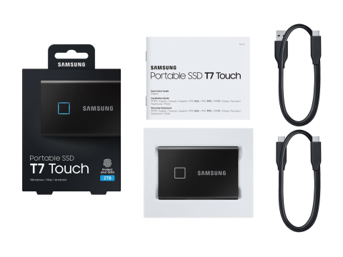 SSD extern SAMSUNG T7 Touch , 2 TB , USB Type C , 3D Nand TLC , R/W: 1050 MB/s , Cod Produs: MU-PC2T0K/WW [6]