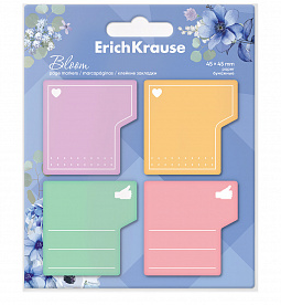 Index, notesuri adezive - Stick notes Pastel Bloom 45X45 mm 80 coli 4 culori