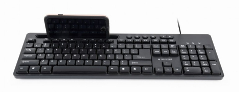 TASTATURA GEMBIRD USB ,  multimedia 104 taste + 6 taste multimedia ,  cu stand telefon ,  black Cod Produs: KB-UM-108 [1]