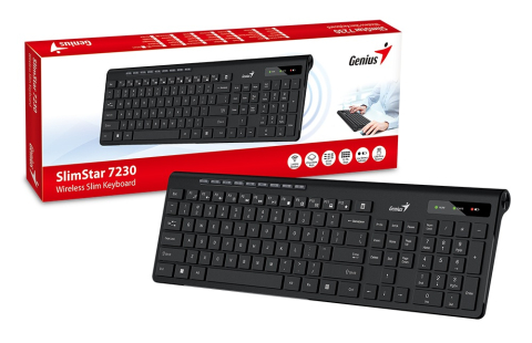 TASTATURA GENIUS wireless, multimedia, 104 taste + 12 taste multimedia, design ergonomic, USB, negru, Cod Produs: 31310021400 [1]