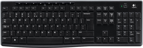 Periferice - TASTATURA LOGITECH wireless, multimedia, 8 taste multimedia, black, Cod Produs: 920-003738