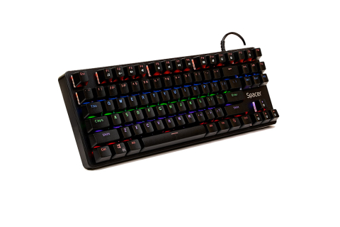 Tastaturi - TASTATURA MECANICA SPACER USB IMMORTAL ,  switch-uri mecanice albastre ,  50 mil. apasari ,  87 taste ,  anti-ghosting 26 taste ,  anti-spill ,  black ,  Cod Produs: SPKB-MK-IMMORTAL