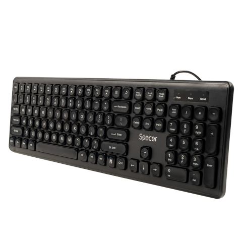 TASTATURA SPACER USB ,  104 taste ,  silentioasa ,  low profile fingertip keycap design ,  black ,  Cod Produs: SPKB-LWP-03 [2]