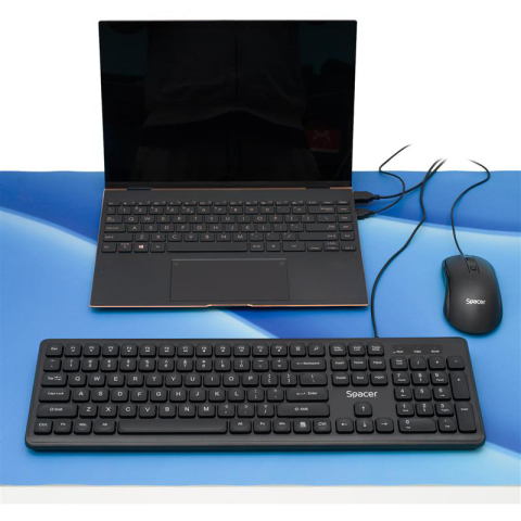 TASTATURA SPACER USB ,  104 taste ,  silentioasa ,  low profile fingertip keycap design ,  black ,  Cod Produs: SPKB-LWP-03 [5]