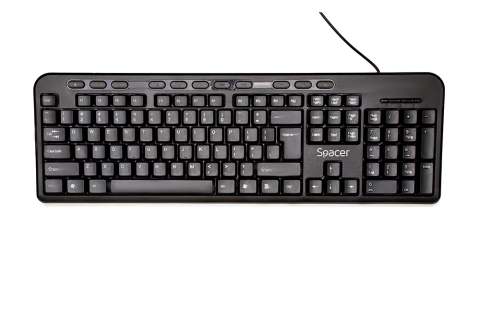 TASTATURA SPACER USB ,  multimedia ,  104 taste + 11 taste multimedia ,  anti-spill ,  black ,  Cod Produs: SPKB-169 [1]