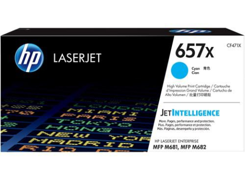 Cartuse originale - Toner Original CF471X HP Cyan, nr.657X, pentru Laser Jet MFP 681z | 681f | 682z | 681dh, 23k, incl.TV 1.2incl.TV "CF471X"