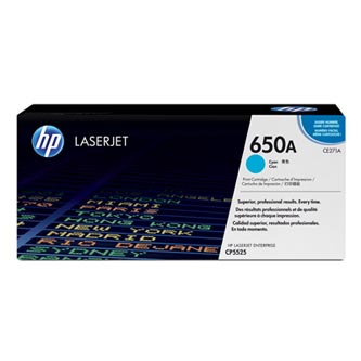 Cartuse originale - Toner original HP CE271A , HP 650A , cyan , 15000p