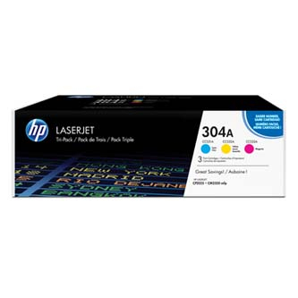 Cartuse originale - Toner original HP CF372AM , HP 304A , CMY , 8400 (3x2800) pagini , 3x900g , 3 bucăți