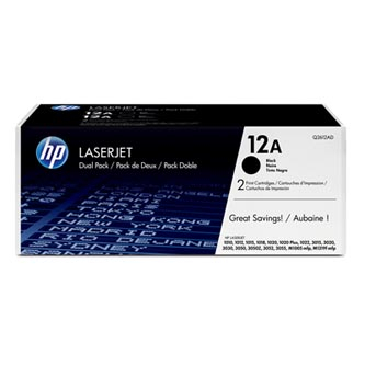 Cartuse originale - Toner original HP Q2612AD , HP 12A , negru , 4000 (2x2000) pagini , pachet dublu , 2 buc.