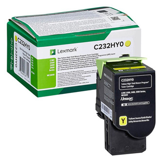 Cartuse originale Lexmark - Toner original Lexmark C232HY0 , galben , 2300p , capacitate mare , returnare