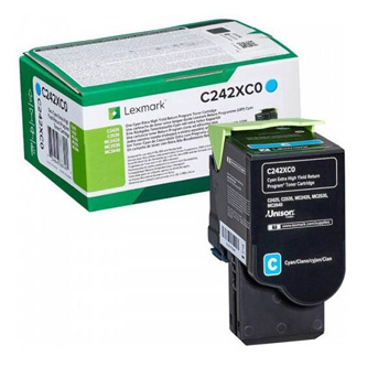 Cartuse originale Lexmark - Toner original Lexmark C242XC0 , cyan , 3500p , capacitate extra mare , returnare