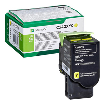 Cartuse originale Lexmark - Toner original Lexmark C242XY0 , galben , 3500p , capacitate extra mare , returnare