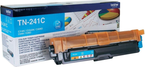 Cartuse originale Brother - Toner Original TN241C Brother Cyan, TN241C, pentru HL-3140 | 3150 | 3170 | DCP-9010 | 9015 | 9020 | 9140 | 9330 | 9340, 1.4K,"TN241C"