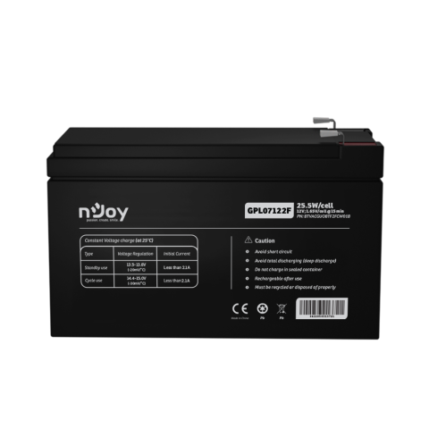 UPS- acumulatori Njoy GPL07122F | Baterie UPS&nbsp; | 12 V | 7 A | Borne&nbsp; F2 | 30 W | 151 x 65 x 94 mm Cod Produs: BTVACGUOBTF2FCW01B [1]