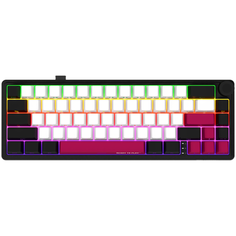 Electronice - Wireless mechanical gaming keyboard Pro ,  2.4 GHz ,  BT ,  RGB Backlight ,  16 modes ,  66 keys ,  50M presses ,  multimedia knob ,  built-in 3750 mAh battery ,  Hot Swap ,  Gasket mount ,  spring ca