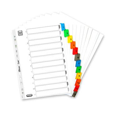 Index carton alb Mylar numeric 1-12, margine PP color, A4 XL, 170g/mp, ELBA [1]