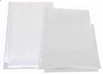 Folie protectie documente A4, cu burduf 20mm, PP - 180 microni, cu clapa verticala, 10/set, Optima [1]