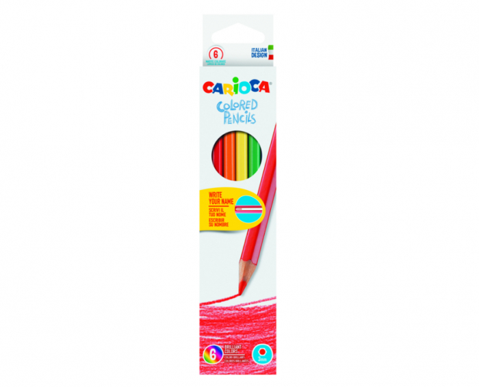 Creioane colorate CARIOCA, hexagonale, 6 culori/cutie [1]