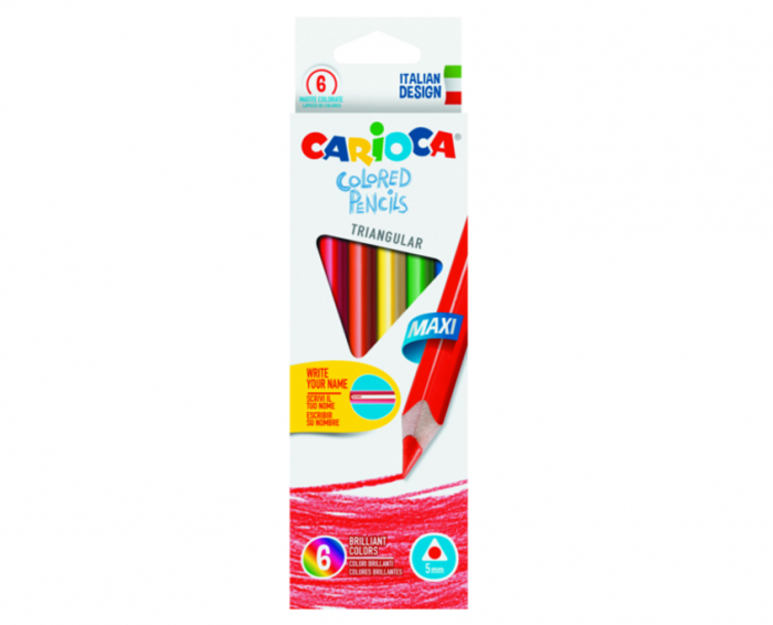 Creioane colorate CARIOCA Maxi, hexagonale, 6 culori/cutie [1]