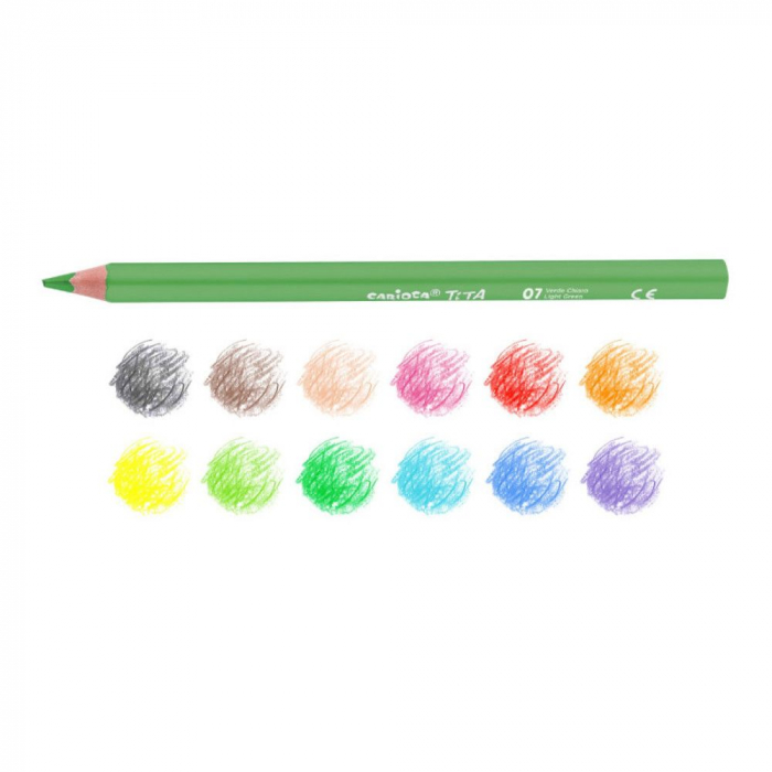 Creioane colorate CARIOCA Tita, hexagonale, flexibile, 12 culori/cutie [2]