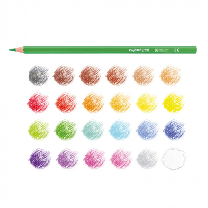 Creioane colorate CARIOCA Tita, hexagonale, flexibile, 24 culori/cutie [2]