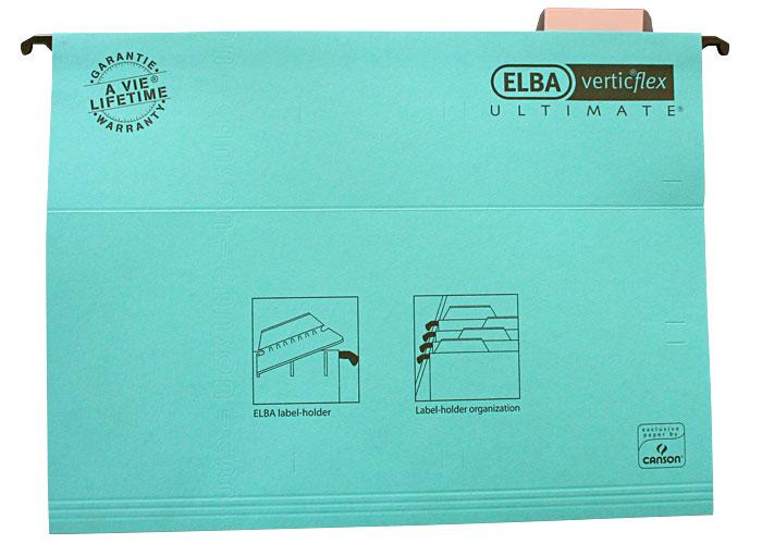 Dosar suspendabil cu eticheta, bagheta metalica, carton 330g/mp, ELBA Verticflex Ultimate - albastru [1]