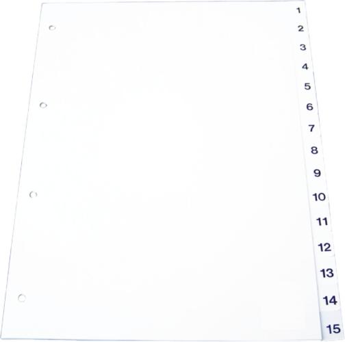 Index plastic gri, numeric 1- 5, A4, 120 microni, Optima [1]