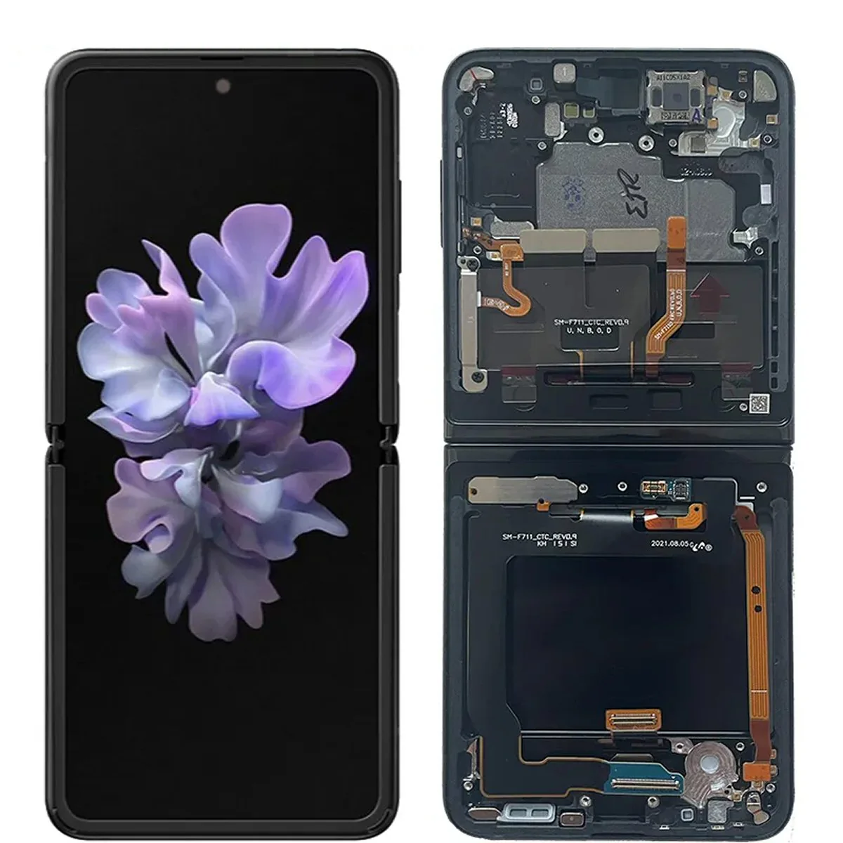 Piese si Componente GSM - Display Samsung Samsung Galaxy Z Flip F700 cu Rama Negru GH82-22215A