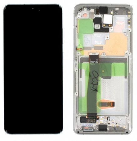 Piese si Componente GSM - Display Samsung Galaxy S20 Ultra SM-G988B, White rama SILVER